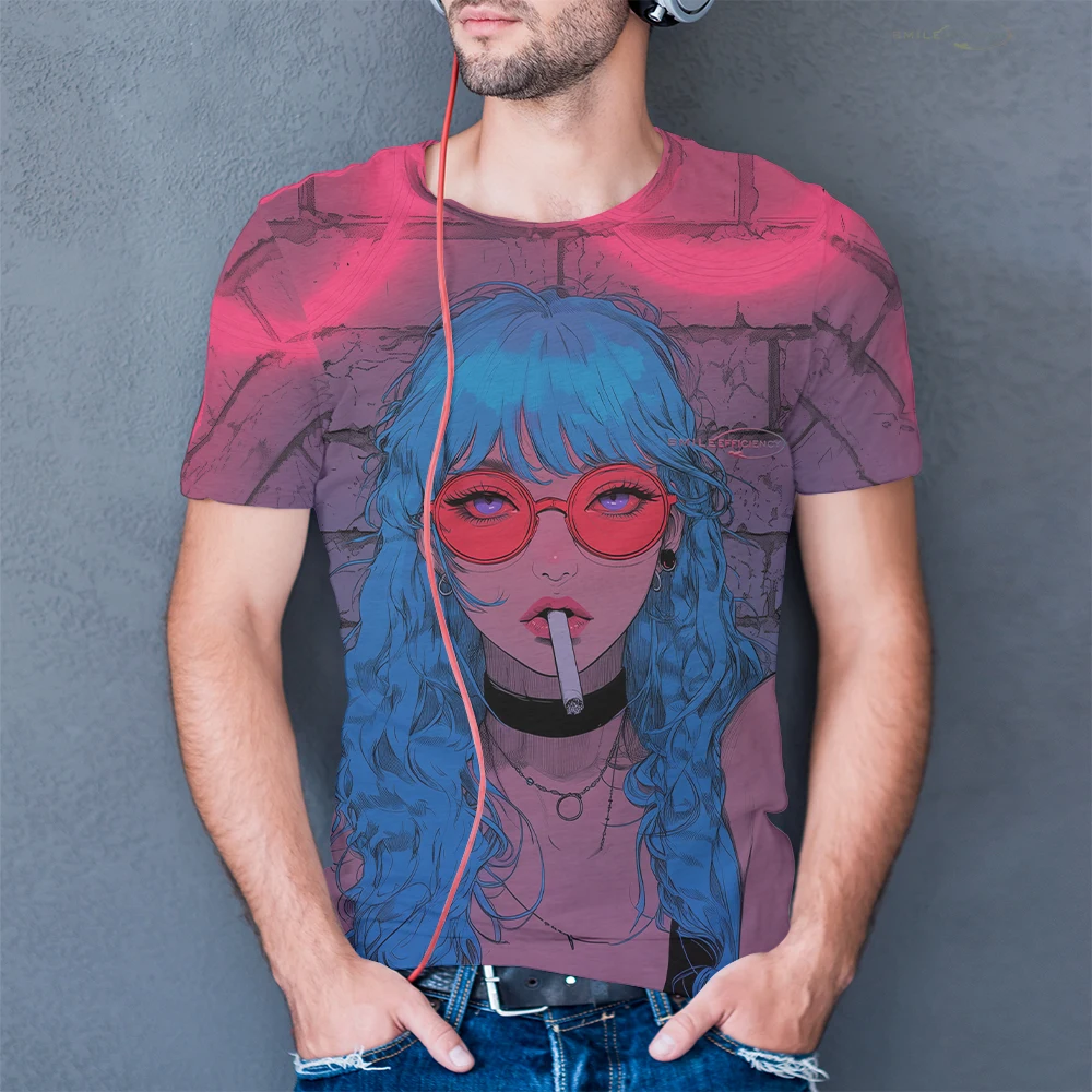 Smoking Beauty Fashion 3D Print T-shirt Red Glasses Girls Hip-hop Style Short-sleeved O Neck Casual Tops Oversized Unisex Tees
Smoking Beauty Fashion 3D Print T-shirt Red Glasses Girls Hip-hop Style Short-sleeved O Neck Casual Tops Oversized Unisex Tees