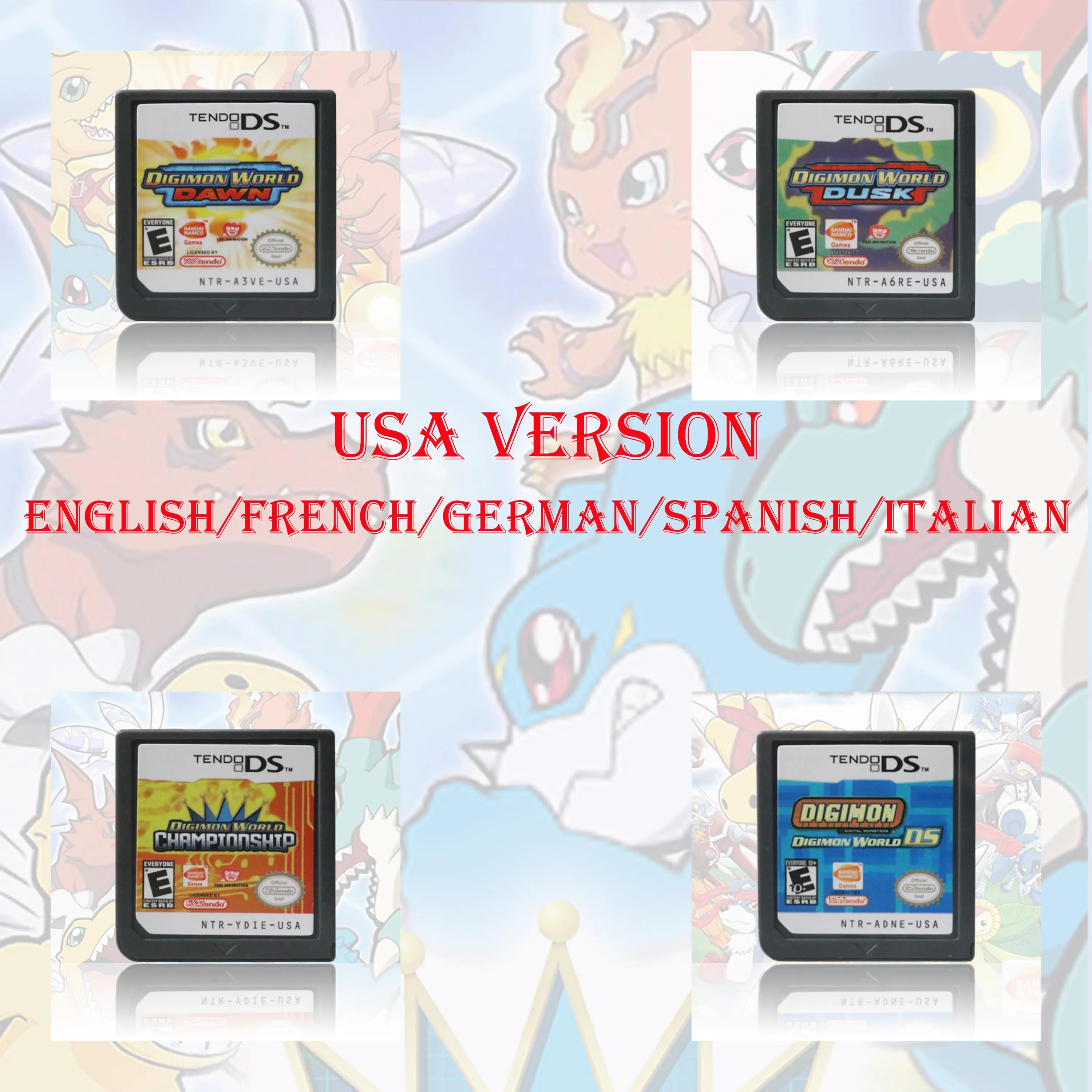 Digimon World / Dusk / Dawn / Championship Series Version DS Game Cartridge Video Game Card USA Version Multi Language
Digimon World / Dusk / Dawn / Championship Series Version DS Game Cartridge Video Game Card USA Version Multi Language