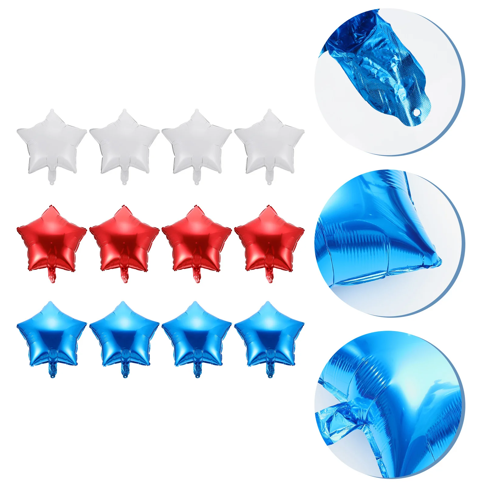 12Pcs Red White Blue Aluminum Foil Balloons Star Shape Party Decoration Fourth of July Patriotic Balloons for Festival Banquet
12Pcs Red White Blue Aluminum Foil Balloons Star Shape Party Decoration Fourth of July Patriotic Balloons for Festival Banquet