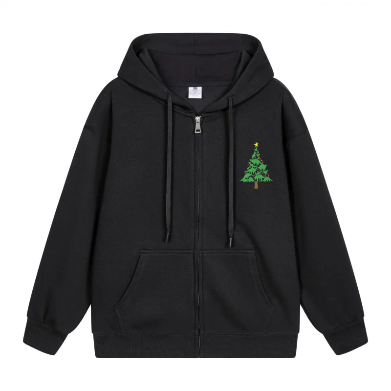 Men's Zip-Up Hoodie Black Hoodie Black Hoodie With Green Christmas Tree Print Design Christmas in 2025 Festive Print
Men's Zip-Up Hoodie Black Hoodie Black Hoodie With Green Christmas Tree Print Design Christmas in 2025 Festive Print