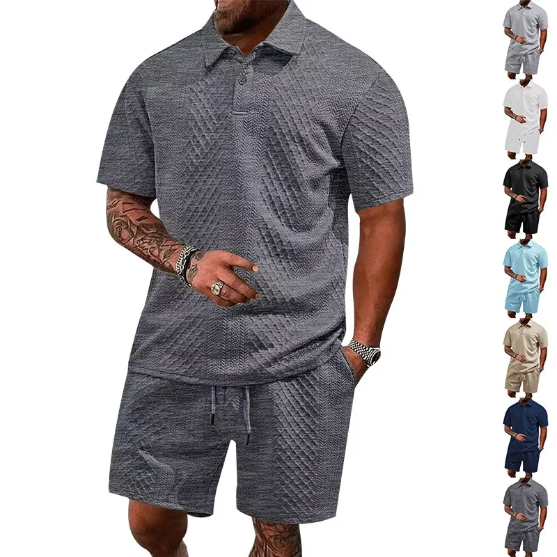 Men's Jacquard Polo Shirt and Shorts Set Casual Summer 2 Piece Outfit
Men's Jacquard Polo Shirt and Shorts Set Casual Summer 2 Piece Outfit