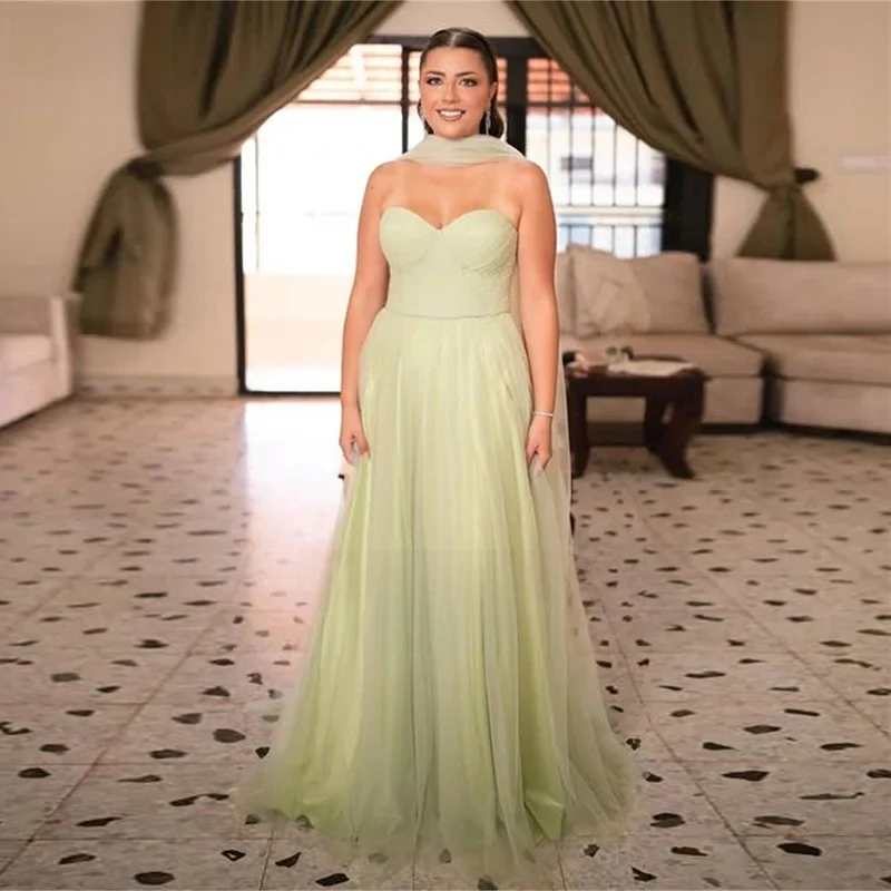 2026 Mint Green Tulle Evening Dresses Sweetheart Long A Line Vestidos De Fiesta Elegantes Guest Wedding Dress Customized
2026 Mint Green Tulle Evening Dresses Sweetheart Long A Line Vestidos De Fiesta Elegantes Guest Wedding Dress Customized