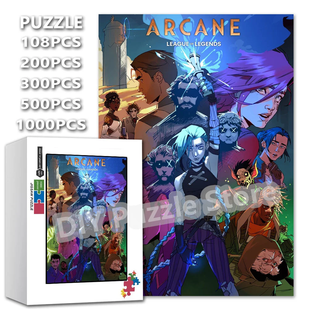 108/200/300/500/1000/1500 Pieces League of Legends Arcane Game Video Print Puzzle Diy Intelligence Jigsaw Puzzles Toys Gifts
108/200/300/500/1000/1500 Pieces League of Legends Arcane Game Video Print Puzzle Diy Intelligence Jigsaw Puzzles Toys Gifts