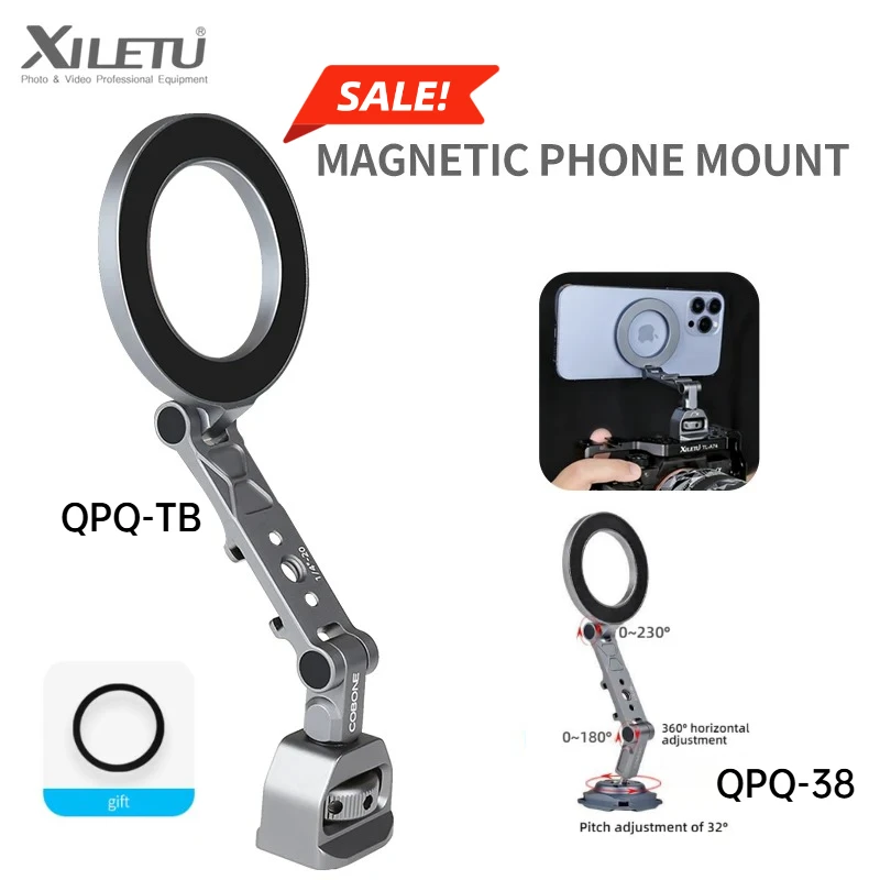 XILETU QPQ-TB QPQ-38 Foldable Magnetic Phone Holder Camera Rabbit Cage Tripod Universal External Magsafe Accessory for iPhone
XILETU QPQ-TB QPQ-38 Foldable Magnetic Phone Holder Camera Rabbit Cage Tripod Universal External Magsafe Accessory for iPhone