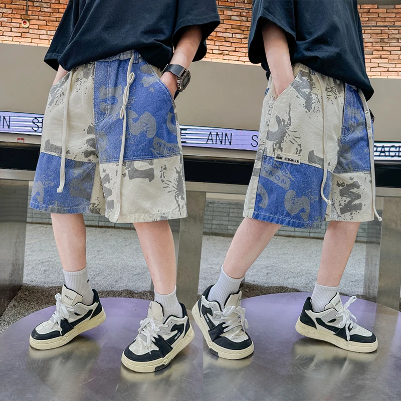 Korean Boys y2k Baggy Denim Shorts Pocket Gothic Streetwear Jeans Shorts Kids Child Hip Hop Print Casual Denim Shorts 5-14 Years
Korean Boys y2k Baggy Denim Shorts Pocket Gothic Streetwear Jeans Shorts Kids Child Hip Hop Print Casual Denim Shorts 5-14 Years