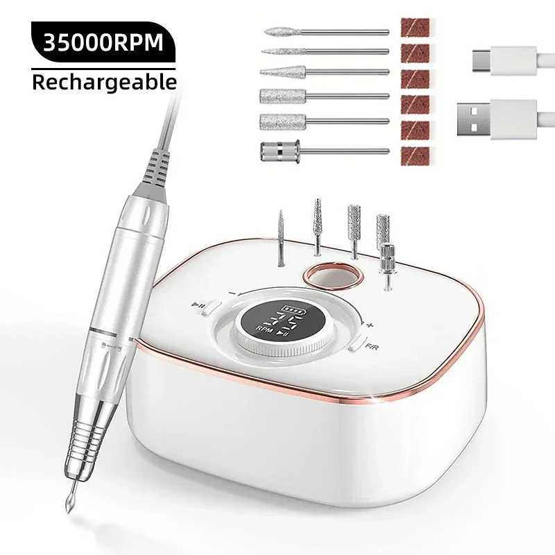 35000RPM Electric Nail Drill Machine For Manicure Professional Drill For Nails Polisher Cordless Nail File For Acrylic Gel Nails
35000RPM Electric Nail Drill Machine For Manicure Professional Drill For Nails Polisher Cordless Nail File For Acrylic Gel Nails