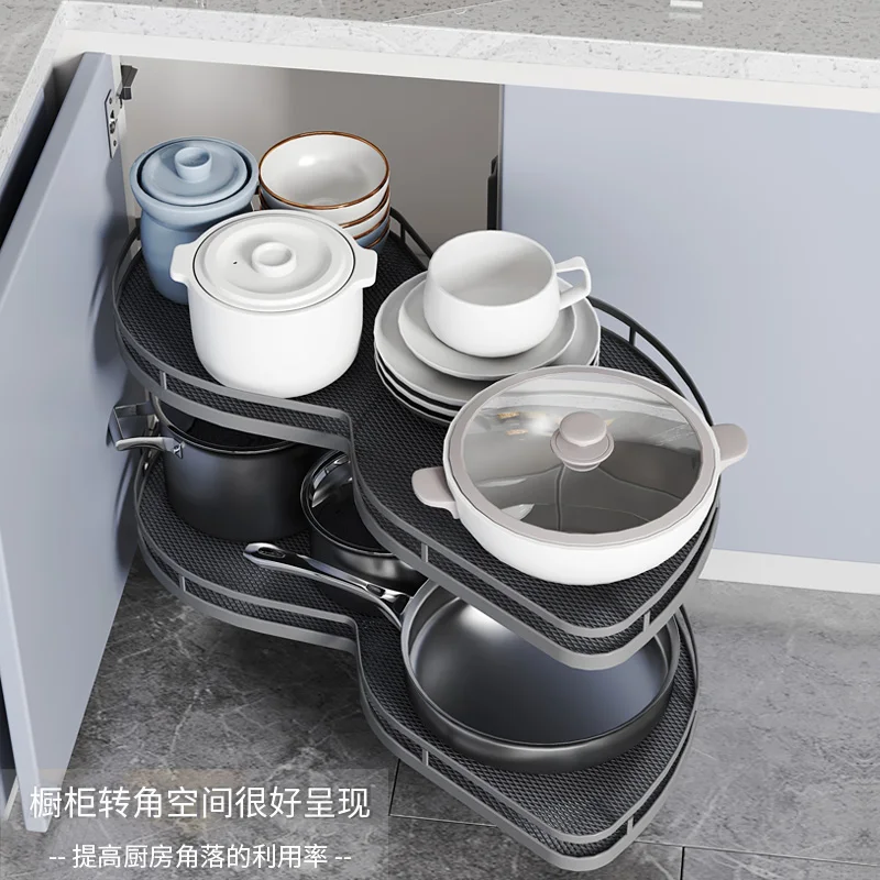 Kitchen cabinets space aluminum corner pull basket damping rotating storage corner flying saucer little monster turntable double
Kitchen cabinets space aluminum corner pull basket damping rotating storage corner flying saucer little monster turntable double