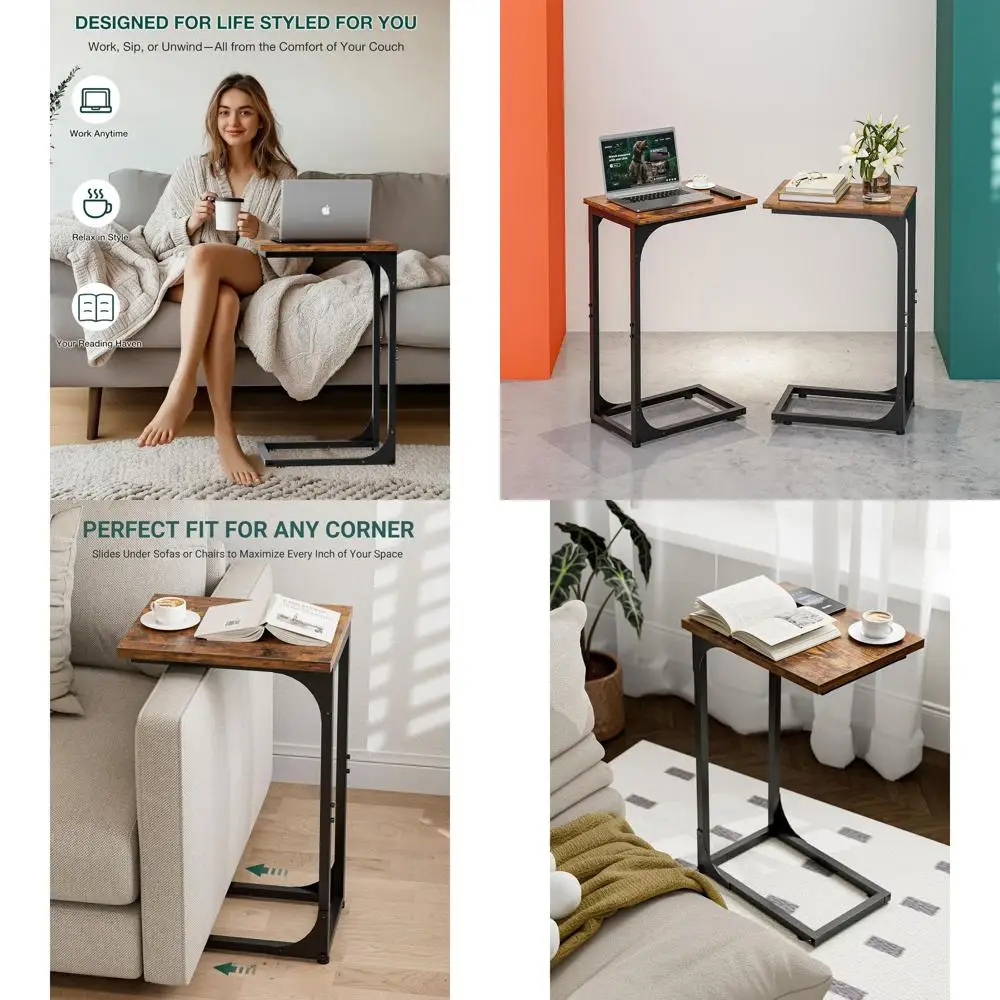 Набор приставных столиков с металлическим каркасом в деревенском стиле, водонепроницаемые столики-подносы для дивана для гостиной и спальни
Набор приставных столиков с металлическим каркасом в деревенском стиле, водонепроницаемые столики-подносы для дивана для гостиной и спальни