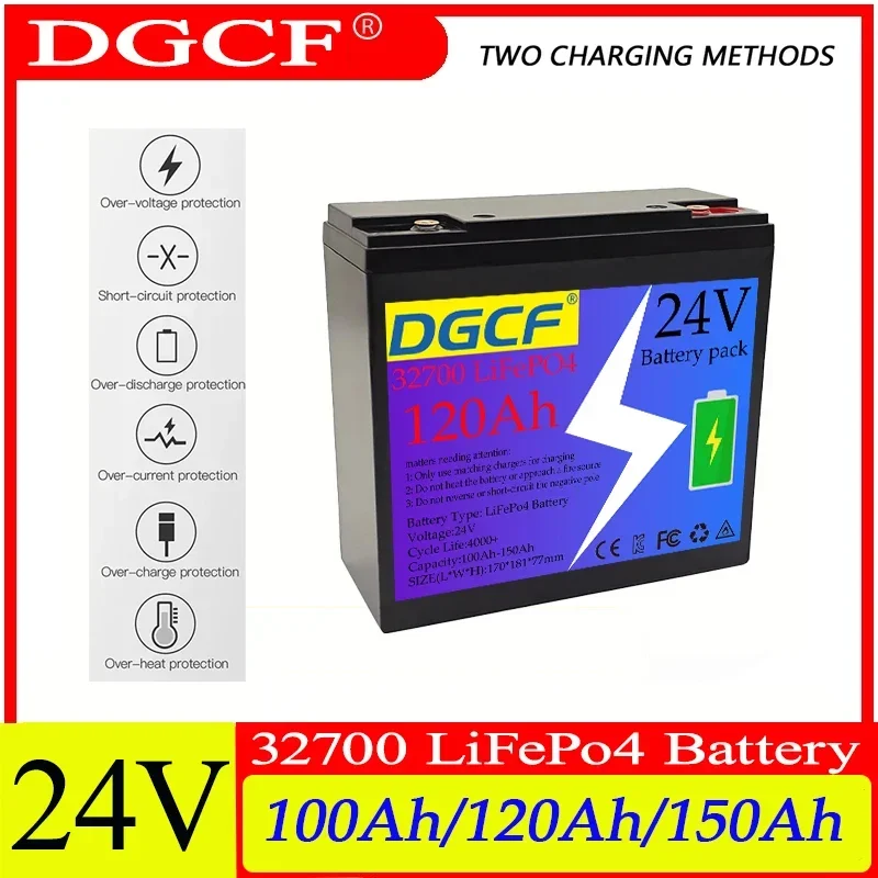 New 32700 LiFePo4 24V 100Ah lithium iron phosphate battery Built-in 100A BMS,for Solar Marine Overland Off-Grid LiFePo4 Battery
New 32700 LiFePo4 24V 100Ah lithium iron phosphate battery Built-in 100A BMS,for Solar Marine Overland Off-Grid LiFePo4 Battery