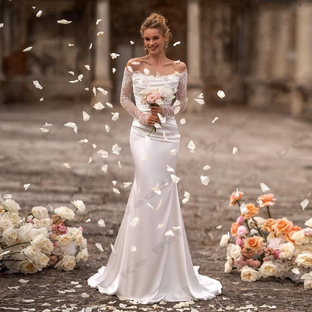 Elegant Women's Mermaid Bridal Dresses Gorgeous Lace Applique Long sleeved Princess Wedding Dress Formal Beach Party 2024 Robe
Elegant Women's Mermaid Bridal Dresses Gorgeous Lace Applique Long sleeved Princess Wedding Dress Formal Beach Party 2024 Robe