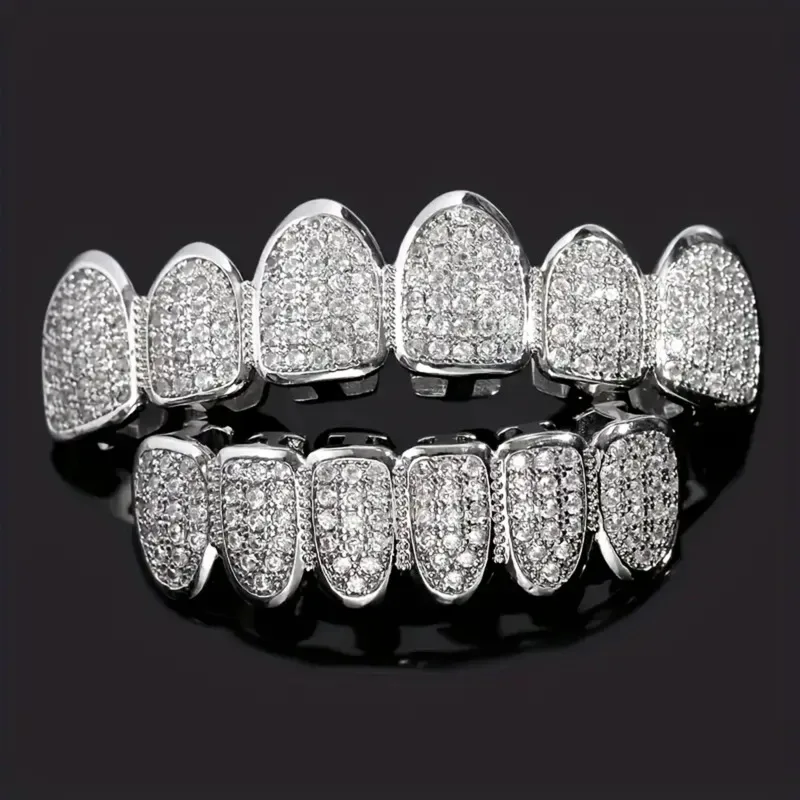 HipHop CZ Teeth Set For Unisex Top Bottom Mouth Gold Silver Color Teeth Tooth Cap Removable Dental Fashion Jewelry
HipHop CZ Teeth Set For Unisex Top Bottom Mouth Gold Silver Color Teeth Tooth Cap Removable Dental Fashion Jewelry