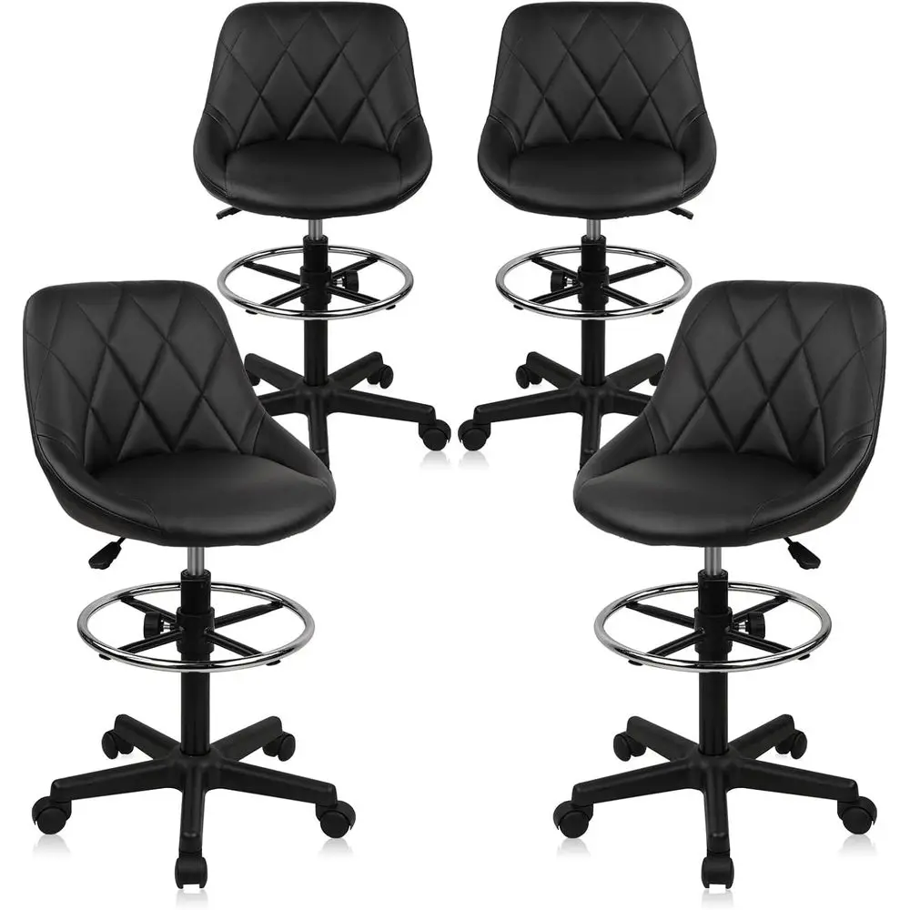 Leather Swivel Ergonomic Chair with Adjustable Height, Back Support, and Footrest for Home Office, Kitchen, or Bar, 4-Pack
Leather Swivel Ergonomic Chair with Adjustable Height, Back Support, and Footrest for Home Office, Kitchen, or Bar, 4-Pack