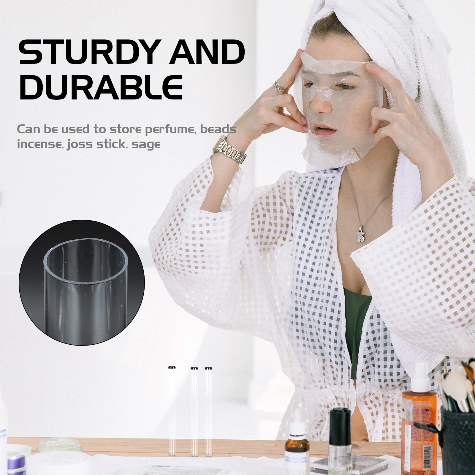 6pcs Incense Stick Storage Tube Transparent Acrylic Container For Perfume Beads Sage Sticks Travel Bottle Sample Cylinder
6pcs Incense Stick Storage Tube Transparent Acrylic Container For Perfume Beads Sage Sticks Travel Bottle Sample Cylinder