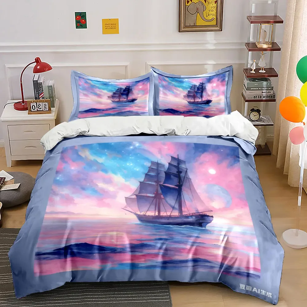 Sailing Ship theme Art 3PC, Multiple sizes kid's and adults' bedroom Exquisite 3PC bedding set, gift
Sailing Ship theme Art 3PC, Multiple sizes kid's and adults' bedroom Exquisite 3PC bedding set, gift
