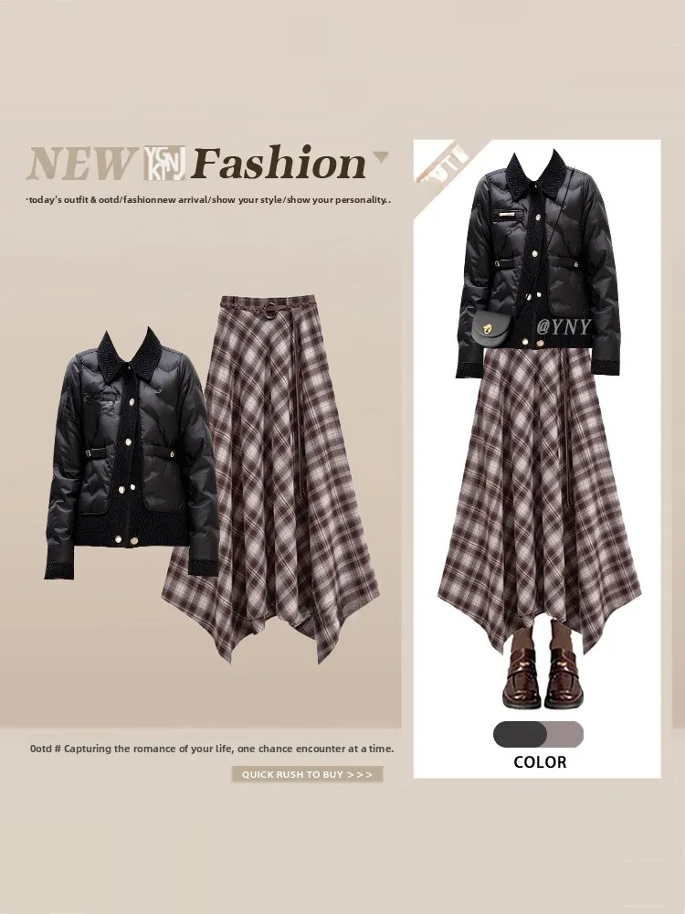 Теплый хлопковый комплект из тюнера и юбки, женская зимняя модная повседневная клетчатая юбка трапециевидной формы с высокой талией, невыпадающий дизайн
Теплый хлопковый комплект из тюнера и юбки, женская зимняя модная повседневная клетчатая юбка трапециевидной формы с высокой талией, невыпадающий дизайн