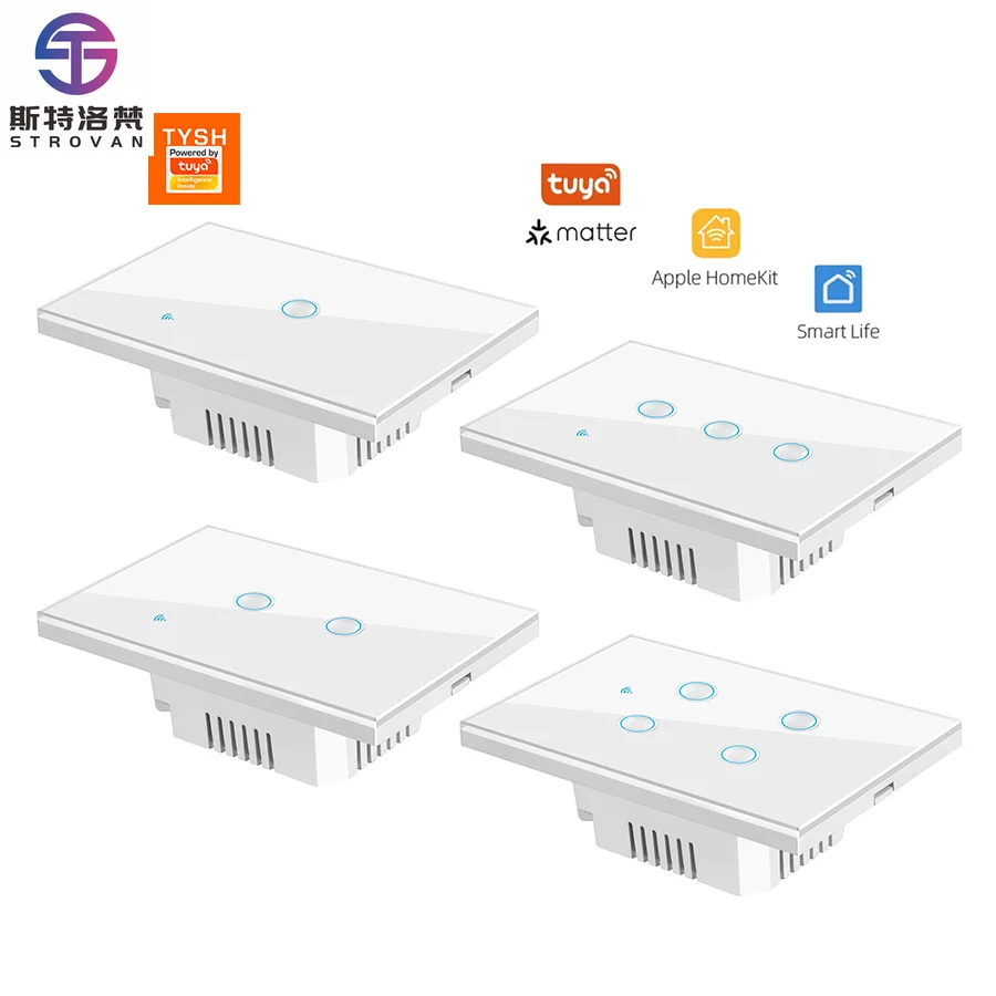 STLF Smart Life Waterproof Smart Wifi Wireless Remote Wall Switches for Matter 1-4 Gang Alexa Google Home EU/UK/US Tempered
STLF Smart Life Waterproof Smart Wifi Wireless Remote Wall Switches for Matter 1-4 Gang Alexa Google Home EU/UK/US Tempered