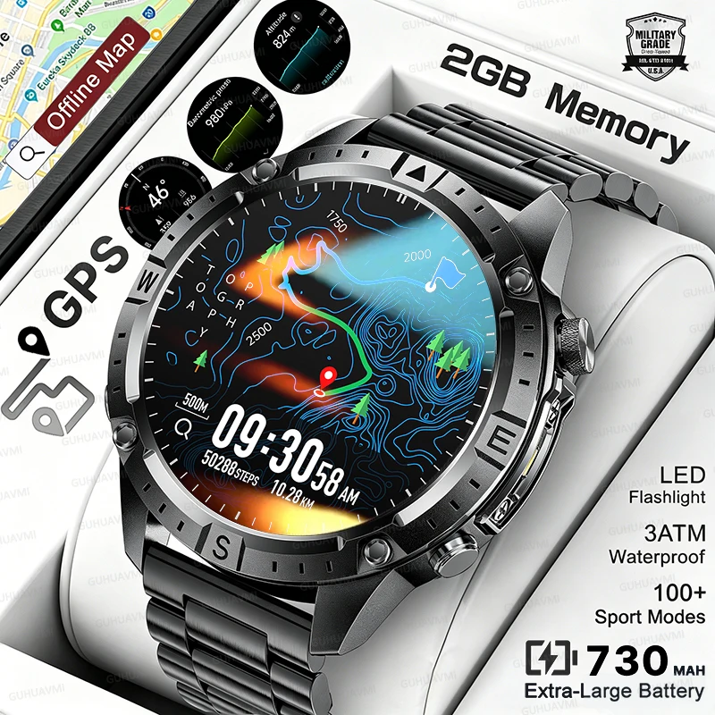 Outdoor New GPS Offline Map Smart Watch 1.43“HD AMOLED Display 730mAh Flashlight 30M ATM Altimeter Barometer Compass Sport Watch
Outdoor New GPS Offline Map Smart Watch 1.43“HD AMOLED Display 730mAh Flashlight 30M ATM Altimeter Barometer Compass Sport Watch