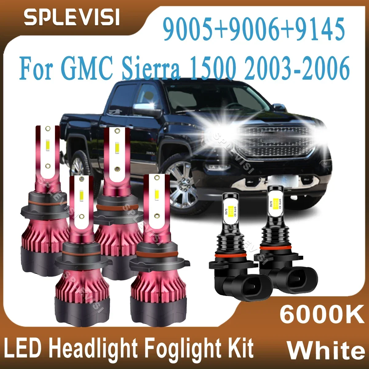LED Car Headlights 9005 High 9006 Low Beam 9145 LED Foglight Kit Pure White Combo For GMC Sierra 1500 2003 2004 2005 2006
LED Car Headlights 9005 High 9006 Low Beam 9145 LED Foglight Kit Pure White Combo For GMC Sierra 1500 2003 2004 2005 2006