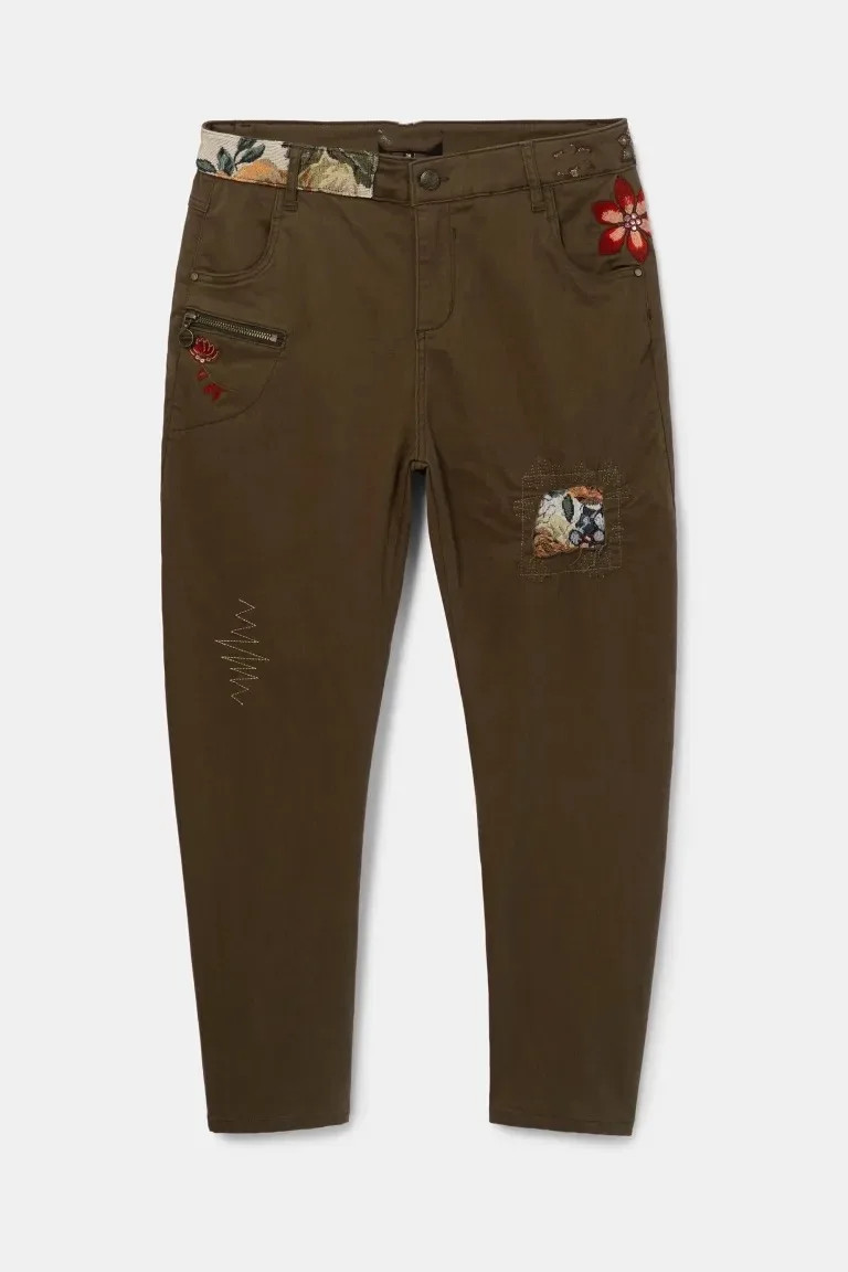 Foreign trade Spain original embroidered casual pants made of old patch fabric elastic light luxury women's style
Foreign trade Spain original embroidered casual pants made of old patch fabric elastic light luxury women's style