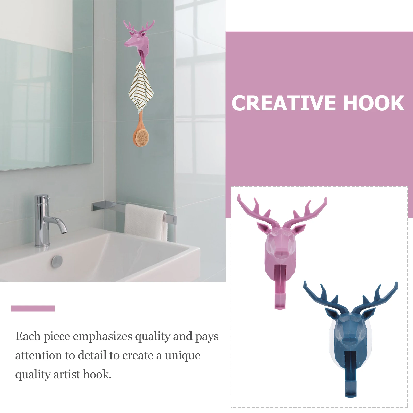 2pcs Deer Head Wall Hooks ABS Coat Hat Scarf Holder Home Decor Bedroom Kitchen Bathroom Organizer Stylish Modern Design
2pcs Deer Head Wall Hooks ABS Coat Hat Scarf Holder Home Decor Bedroom Kitchen Bathroom Organizer Stylish Modern Design