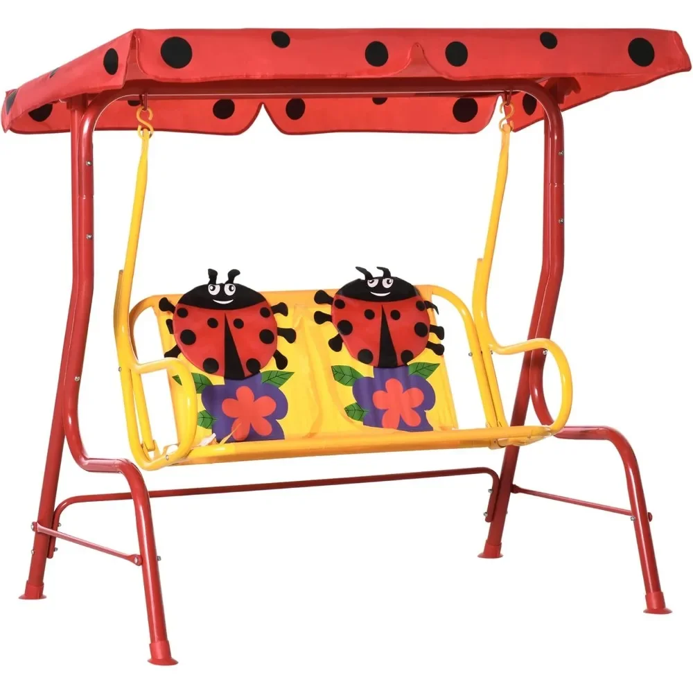 Porch Swing for Kids with Adjustable Canopy to Block Sun at Angles, Kids Swing Chair w/Seatbelts, Ladybug Pattern, Gift for Kids
Porch Swing for Kids with Adjustable Canopy to Block Sun at Angles, Kids Swing Chair w/Seatbelts, Ladybug Pattern, Gift for Kids