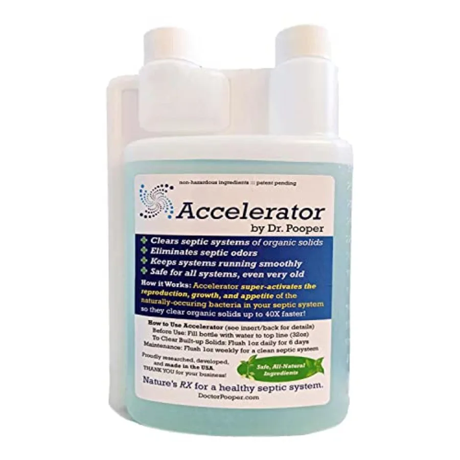 Dr. Pooper Accelerator Septic Tank Treatment - Environment-Friendly Septic System Maintenance Liquid - Eliminates Odors - Clear
Dr. Pooper Accelerator Septic Tank Treatment - Environment-Friendly Septic System Maintenance Liquid - Eliminates Odors - Clear