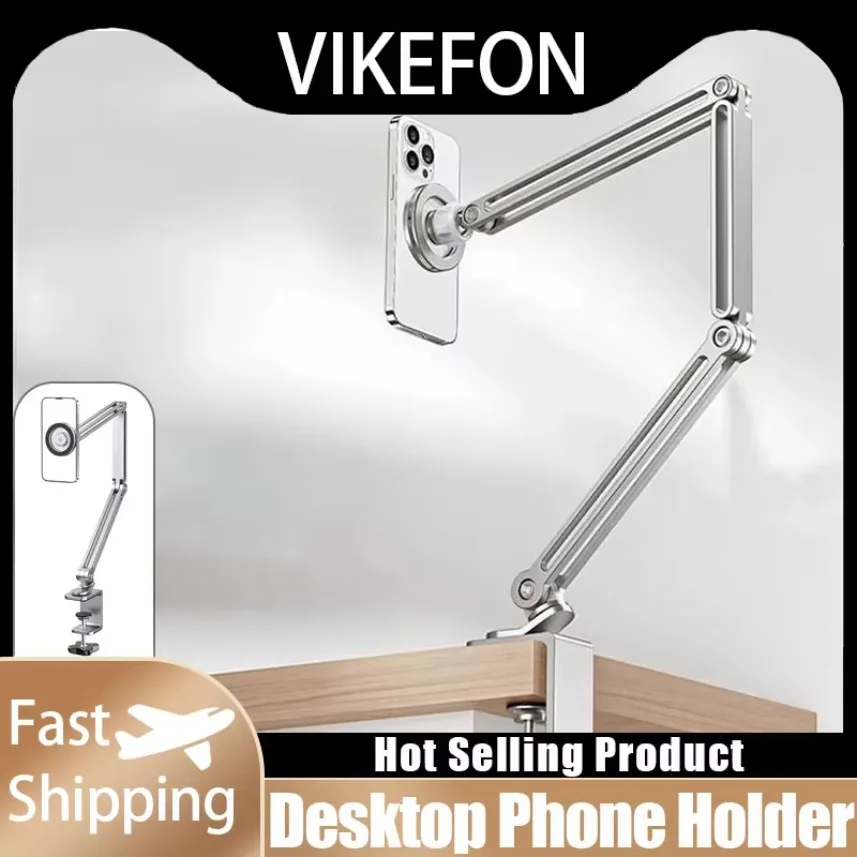 360 Degree Rotatable Desktop Magnetic Phone Holder Adjustable Long Arm Live Streaming Stand for Magsafe iPhone 16 15 14 13 12
360 Degree Rotatable Desktop Magnetic Phone Holder Adjustable Long Arm Live Streaming Stand for Magsafe iPhone 16 15 14 13 12