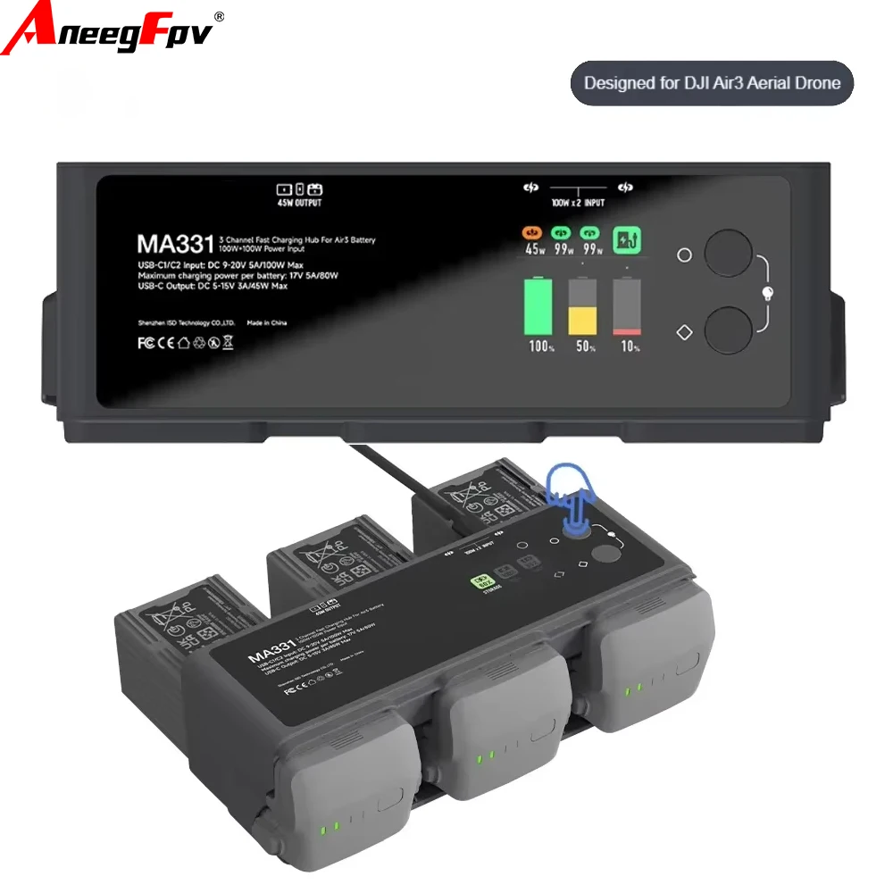 ISDT MA331 200W (двойное зарядное устройство 100W) — умное зарядное устройство для быстрой зарядки аккумуляторов с разъемом USB Type-C и обновлениями по воздуху (OTA) для дронов DJI Air3 и FPV-дронов.
ISDT MA331 200W (двойное зарядное устройство 100W) — умное зарядное устройство для быстрой зарядки аккумуляторов с разъемом USB Type-C и обновлениями по воздуху (OTA) для дронов DJI Air3 и FPV-дронов.