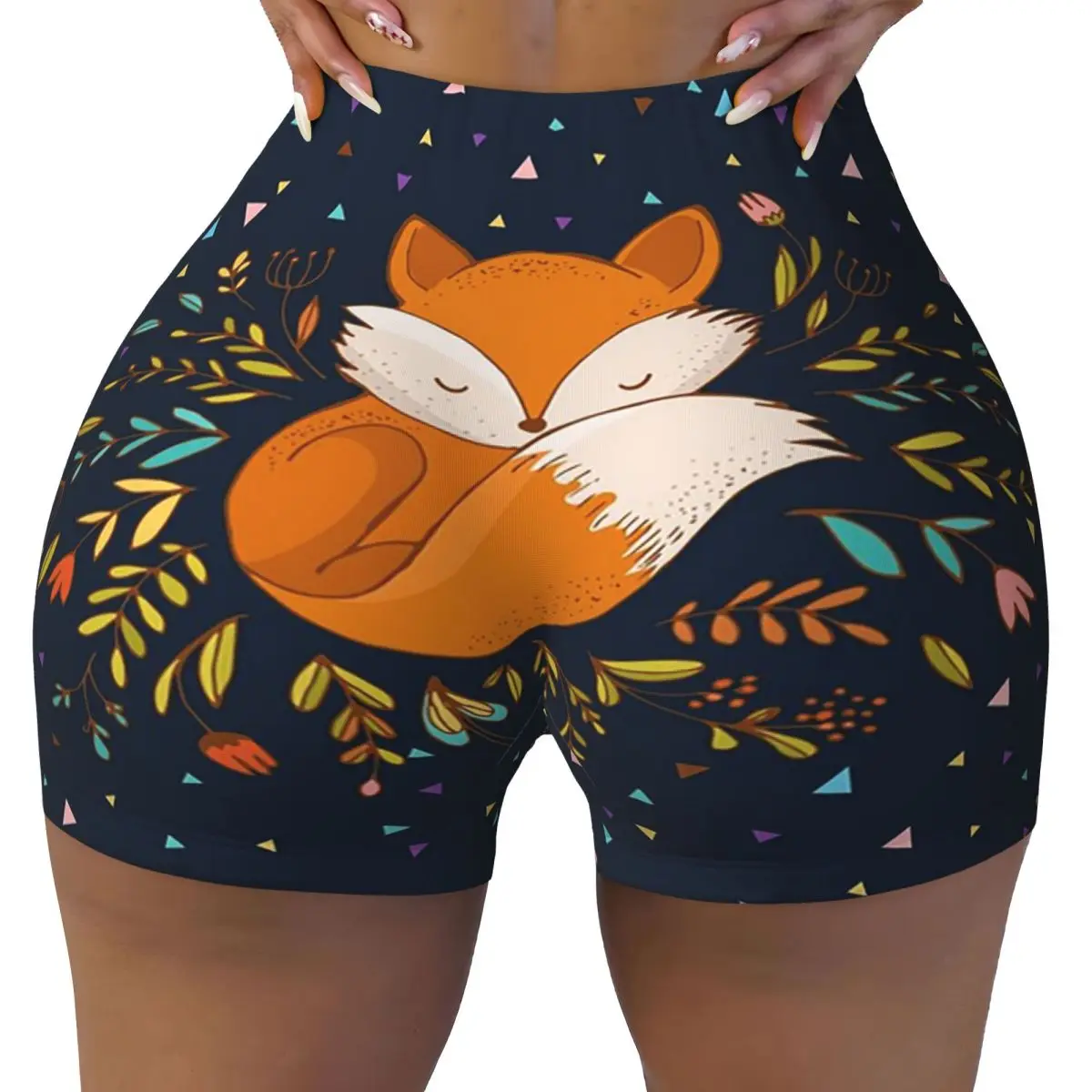 Custom Cute Fox Flowers And Triangles Yoga Shorts Women Gym Workout Running Athletic Volleyball Biker Shorts
Custom Cute Fox Flowers And Triangles Yoga Shorts Women Gym Workout Running Athletic Volleyball Biker Shorts