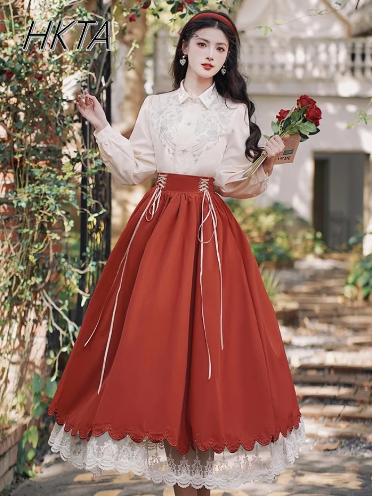 Винтажный комплект студенческих юбок, повседневная мода, длинная юбка принцессы с высокой талией для банкета, дня рождения, рубашка с длинными рукавами, комплект из 2 предметов в стиле Лолиты
Винтажный комплект студенческих юбок, повседневная мода, длинная юбка принцессы с высокой талией для банкета, дня рождения, рубашка с длинными рукавами, комплект из 2 предметов в стиле Лолиты