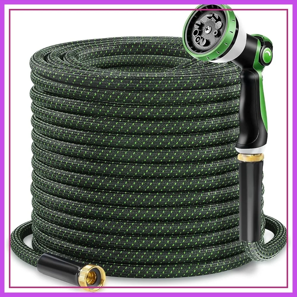 100ft Lightweight Non-Expandable Garden Hose with 10-Pattern Nozzle - Anti-Kink, Durable Triple-Layer, All-Weather Flexible Hose for Watering, Car Wash, Pet Bath
100ft Lightweight Non-Expandable Garden Hose with 10-Pattern Nozzle - Anti-Kink, Durable Triple-Layer, All-Weather Flexible Hose for Watering, Car Wash, Pet Bath