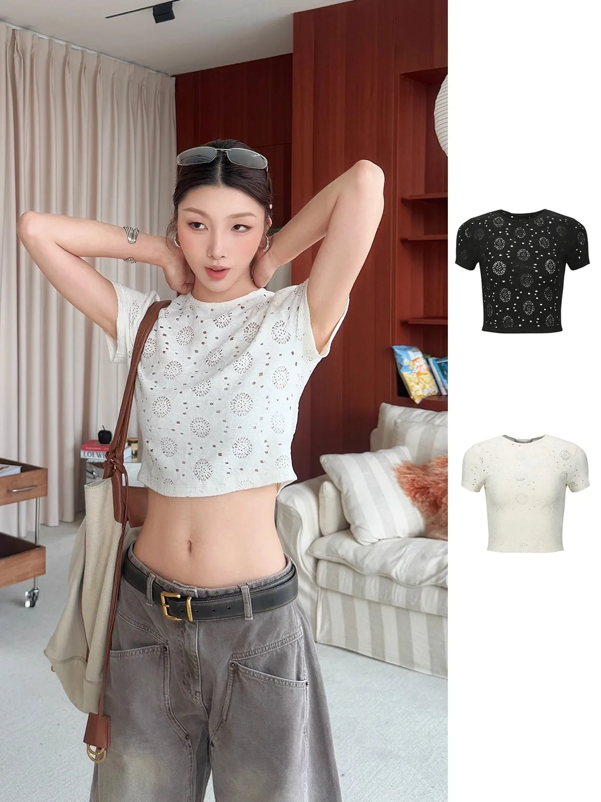 Женская повседневная футболка с вышивкой и кружевом, брендовая, прямой крой, стандартная длина, круглый вырез...
Женская повседневная футболка с вышивкой и кружевом, брендовая, прямой крой, стандартная длина, круглый вырез...