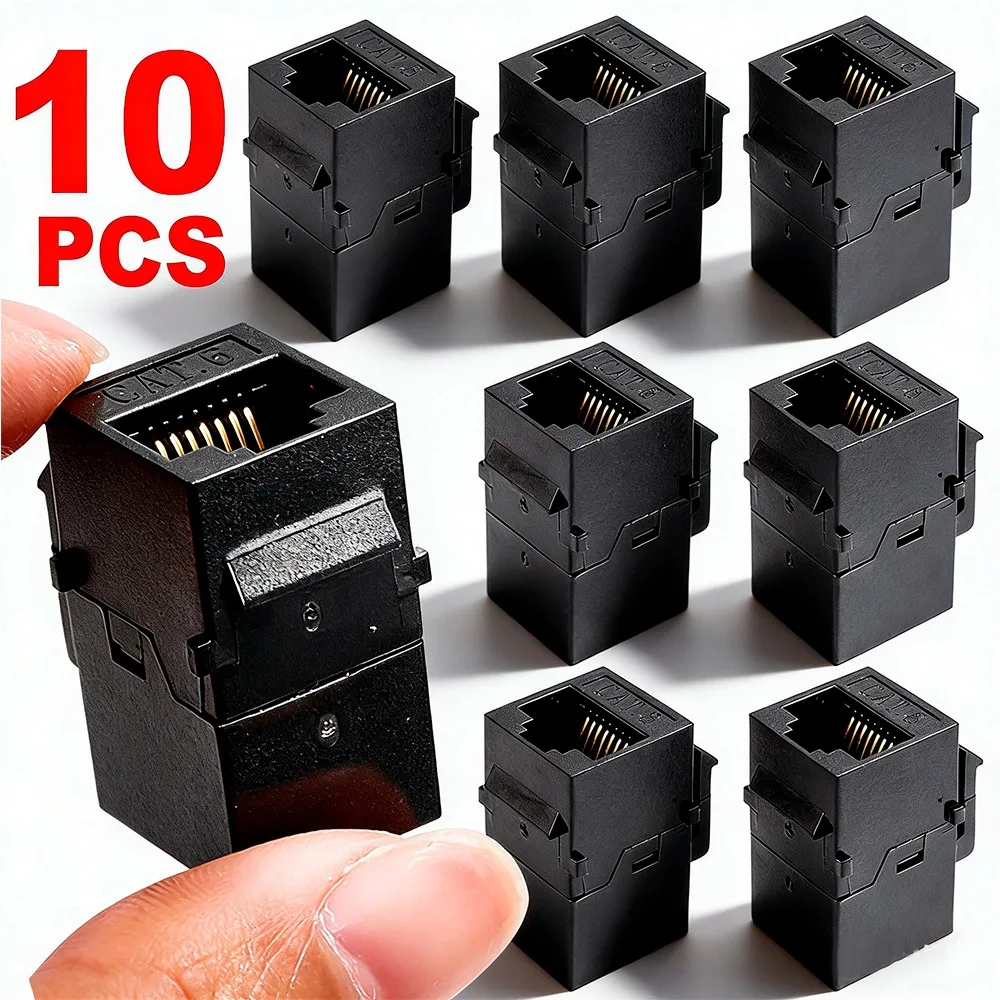 CAT6 RJ45 Standard T568A/T568B Network Module Slot Insert Keystone Gigabit LAN Coupler Plug for Internet Jack Ethernet Connector