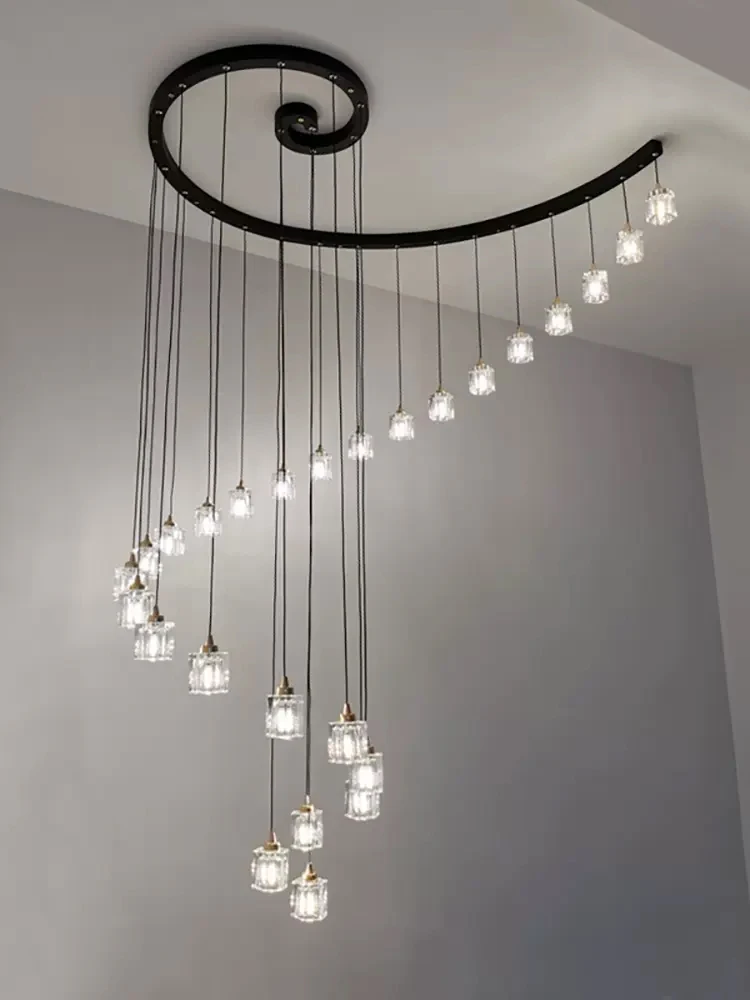 Loft duplex staircase pendant LED light modern light luxury long pendant light minimalist high hanging living room crystal light
Loft duplex staircase pendant LED light modern light luxury long pendant light minimalist high hanging living room crystal light
