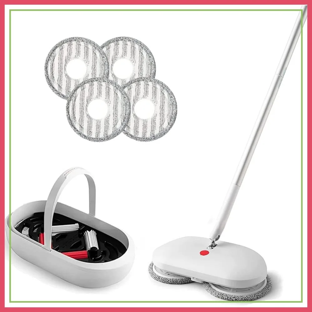 Cordless Electric Spin Mop with 4 Scrubber Pads, Automatic Cleaning Bucket, Water Sprayer, Lightweight & Rechargeable for Wood, Marble, Tile, Hardwood Floors
Cordless Electric Spin Mop with 4 Scrubber Pads, Automatic Cleaning Bucket, Water Sprayer, Lightweight & Rechargeable for Wood, Marble, Tile, Hardwood Floors