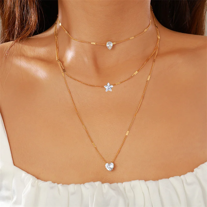 Vintage Crystal Geometry Multilayer Pendant Necklace For Women Gold Color Clavicle Chain Jewelry New Accessories
Vintage Crystal Geometry Multilayer Pendant Necklace For Women Gold Color Clavicle Chain Jewelry New Accessories