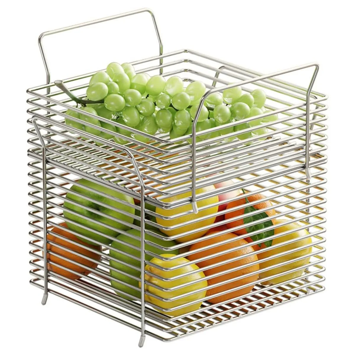 2 Tier Fruit Basket Kitchen Organizer Rack Stainless Steel Storage Basket Stackable Countertop Space Saving Vegetable Holder
2 Tier Fruit Basket Kitchen Organizer Rack Stainless Steel Storage Basket Stackable Countertop Space Saving Vegetable Holder
