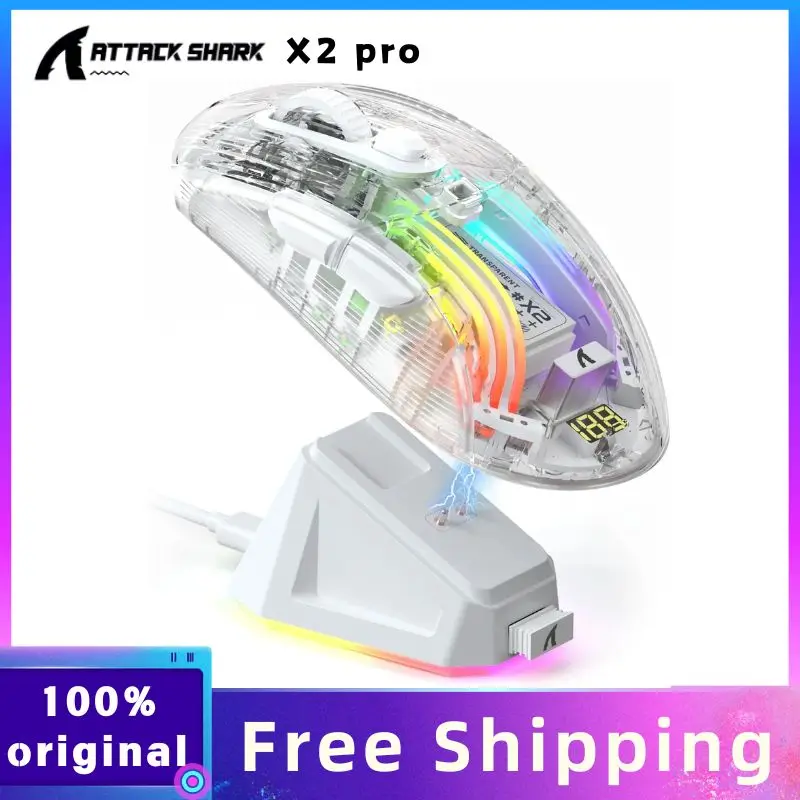 ATTACK SHARK X2Pro Прозрачный корпус с цифровым экраном PixArt 3212, пятиуровневая регулируемая мышь DPI, магнитная подставка для зарядки
ATTACK SHARK X2Pro Прозрачный корпус с цифровым экраном PixArt 3212, пятиуровневая регулируемая мышь DPI, магнитная подставка для зарядки