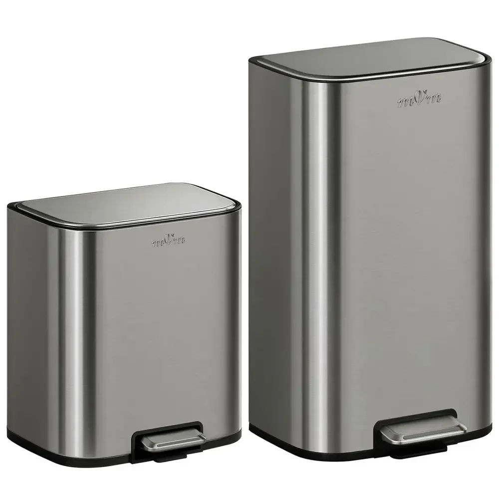 Dual-Bin Trash Can Set, 8+5.3 Gallon Step-On Wastebasket with Lid, Smooth Edge Design for Home Office (Gray)
Dual-Bin Trash Can Set, 8+5.3 Gallon Step-On Wastebasket with Lid, Smooth Edge Design for Home Office (Gray)