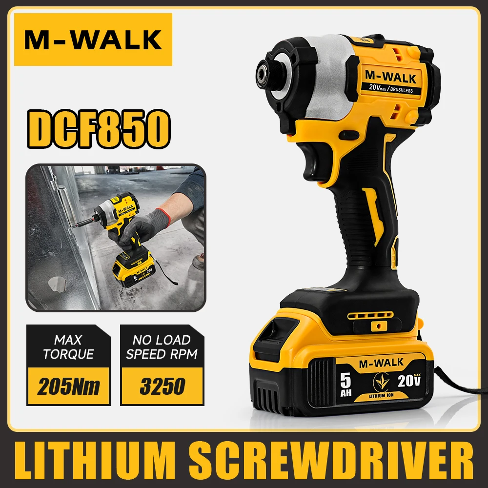 M-WALK DCF850 Бесщеточный аккумуляторный ударный шуруповерт Электрические дрели Электрические отвертки Электроинструменты с высоким крутящим моментом для Dewalt 20 В Аккумуляторный штифт
M-WALK DCF850 Бесщеточный аккумуляторный ударный шуруповерт Электрические дрели Электрические отвертки Электроинструменты с высоким крутящим моментом для Dewalt 20 В Аккумуляторный штифт