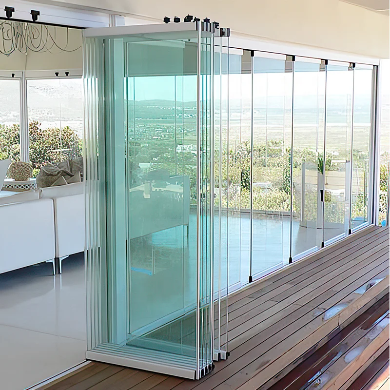 Frameless Glass Curtain Partition Door Aluminum Stacked Panoramic Accordion Double Folding Sliding Balcony Door
Frameless Glass Curtain Partition Door Aluminum Stacked Panoramic Accordion Double Folding Sliding Balcony Door