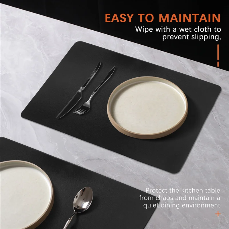 B17CC 4PCS Heat-Resistant Placemats, Artificial Leather Placemats, Waterproof, Non-Slip, Washable Kitchen Placemats, (Black)
B17CC 4PCS Heat-Resistant Placemats, Artificial Leather Placemats, Waterproof, Non-Slip, Washable Kitchen Placemats, (Black)