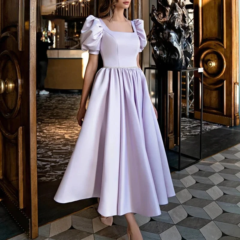 Sweet Puff Short Sleeve Evening Dress for Women 2024 Spring Formal Party Dresses Elegant Square Collar Prom Gowns Vestidos
Sweet Puff Short Sleeve Evening Dress for Women 2024 Spring Formal Party Dresses Elegant Square Collar Prom Gowns Vestidos