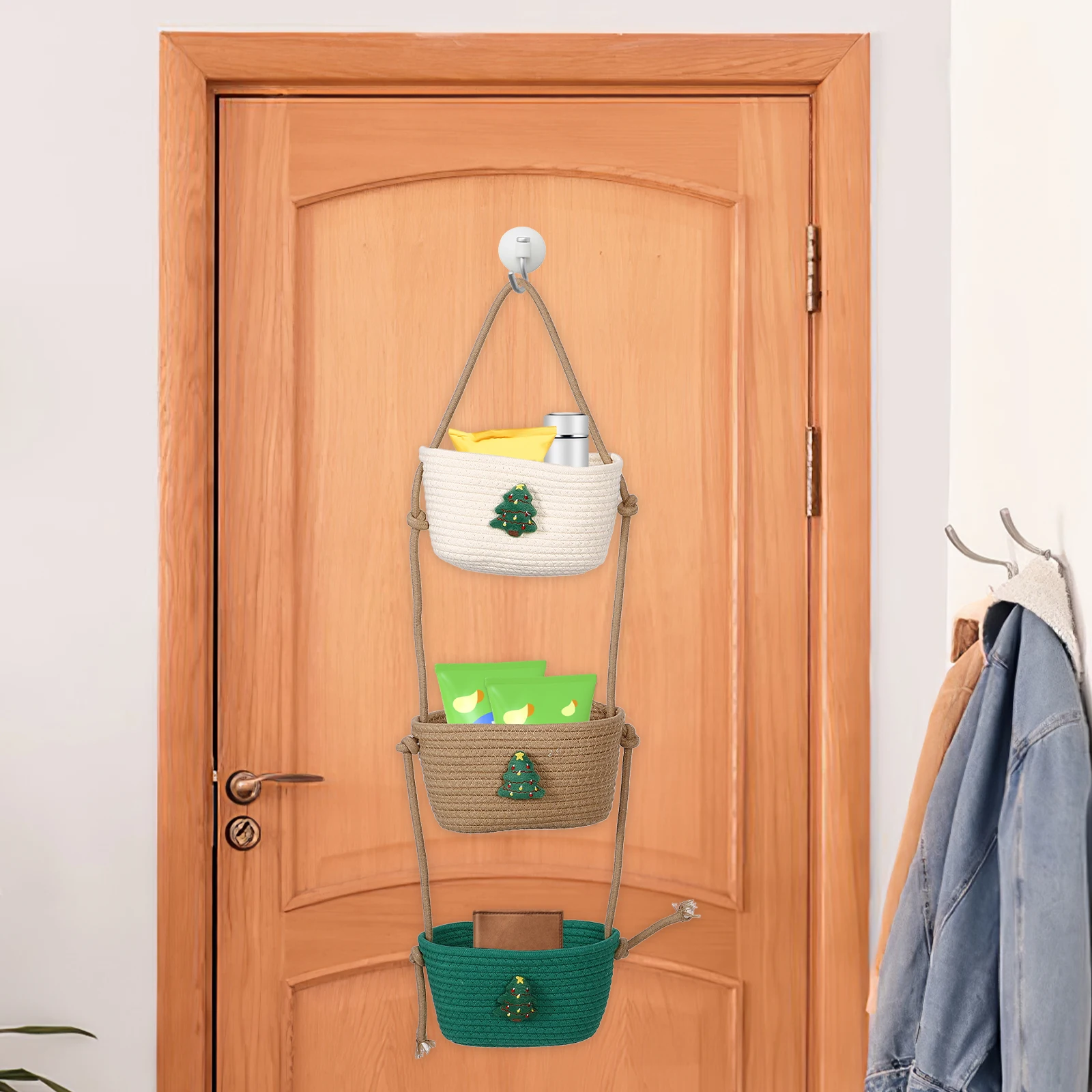 Christmas Tree Hanging Basket Large Capacity Storage Wicker Baskets Wall ganizer Multi layer Sundries Holder Plants Decorative
Christmas Tree Hanging Basket Large Capacity Storage Wicker Baskets Wall ganizer Multi layer Sundries Holder Plants Decorative