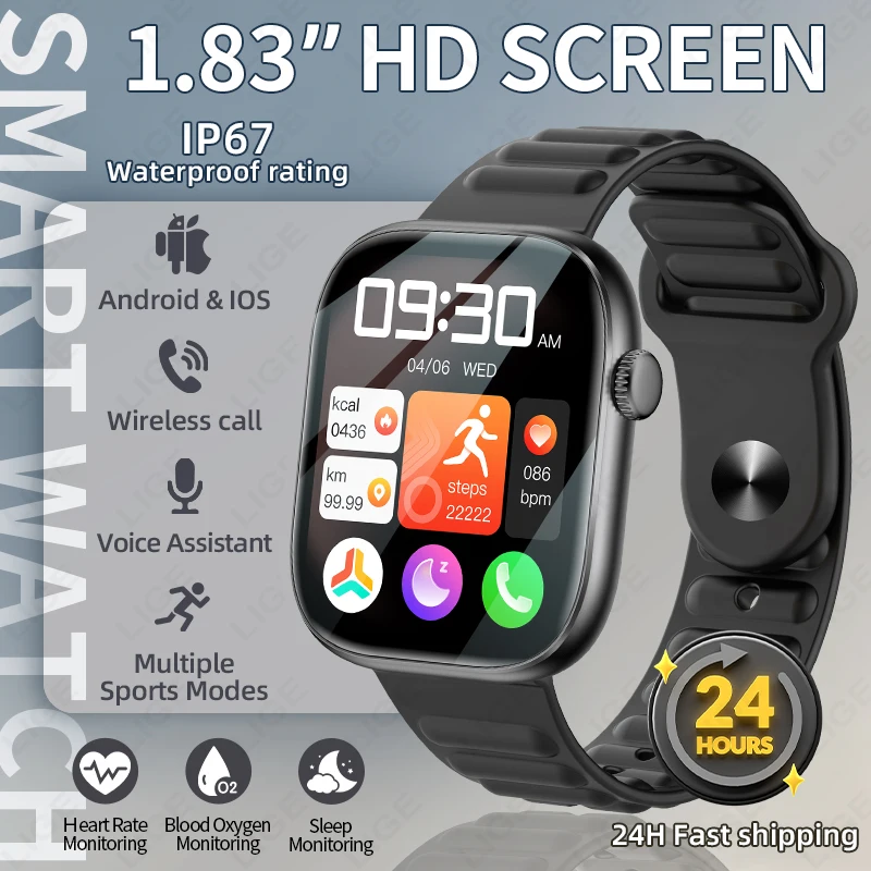 LIGE Smart Watch For Women Men Full Touch 1.83inch HD Screen Bluetooth Call Waterproof Watches Sports Fitness Tracker Smartwatch
LIGE Smart Watch For Women Men Full Touch 1.83inch HD Screen Bluetooth Call Waterproof Watches Sports Fitness Tracker Smartwatch
