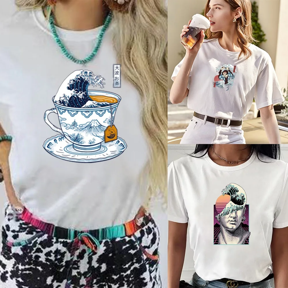 Fashion Summer T-shirt Women's 2022 Wave Print Casual O-neck T Shirt Breathable Street Clothing Slim Soft Trend Short Sleeve Top
Fashion Summer T-shirt Women's 2022 Wave Print Casual O-neck T Shirt Breathable Street Clothing Slim Soft Trend Short Sleeve Top