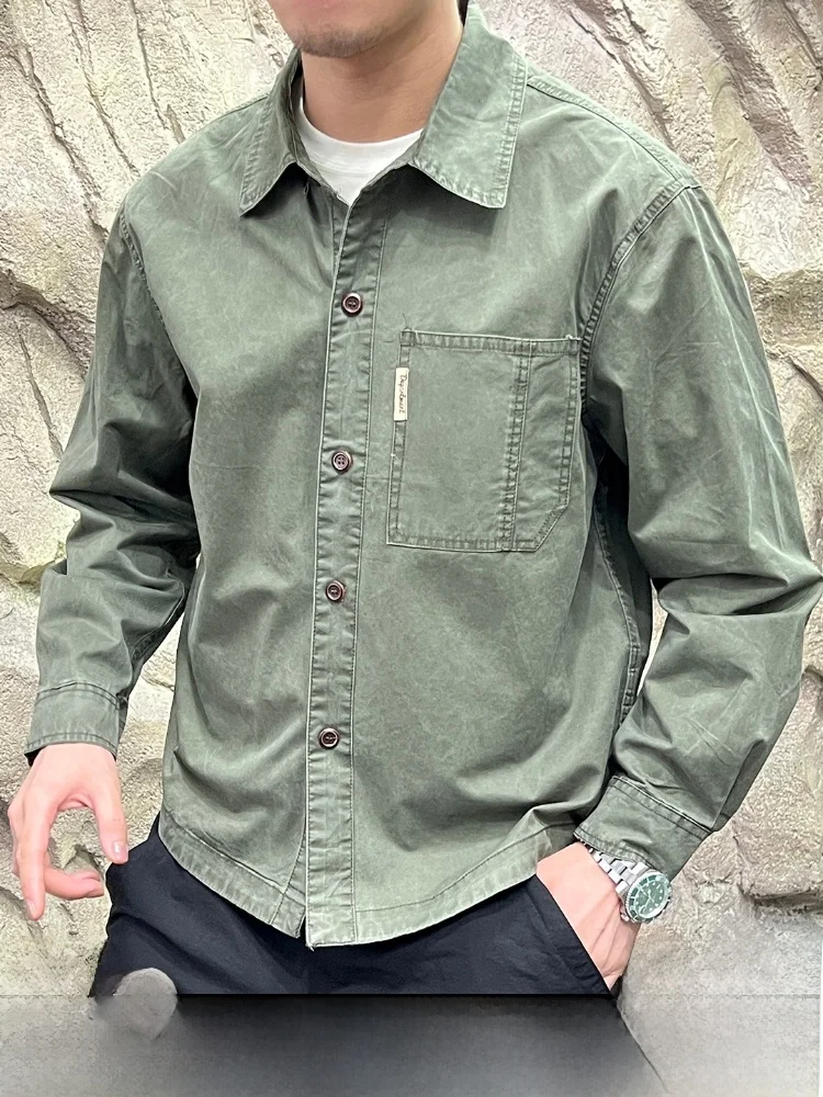 Retro Heavyweight Waed Cotton Long Sve Men's irt Breathable Pure Cotton Men's Faion Collar Autumn Season irt
Retro Heavyweight Waed Cotton Long Sve Men's irt Breathable Pure Cotton Men's Faion Collar Autumn Season irt