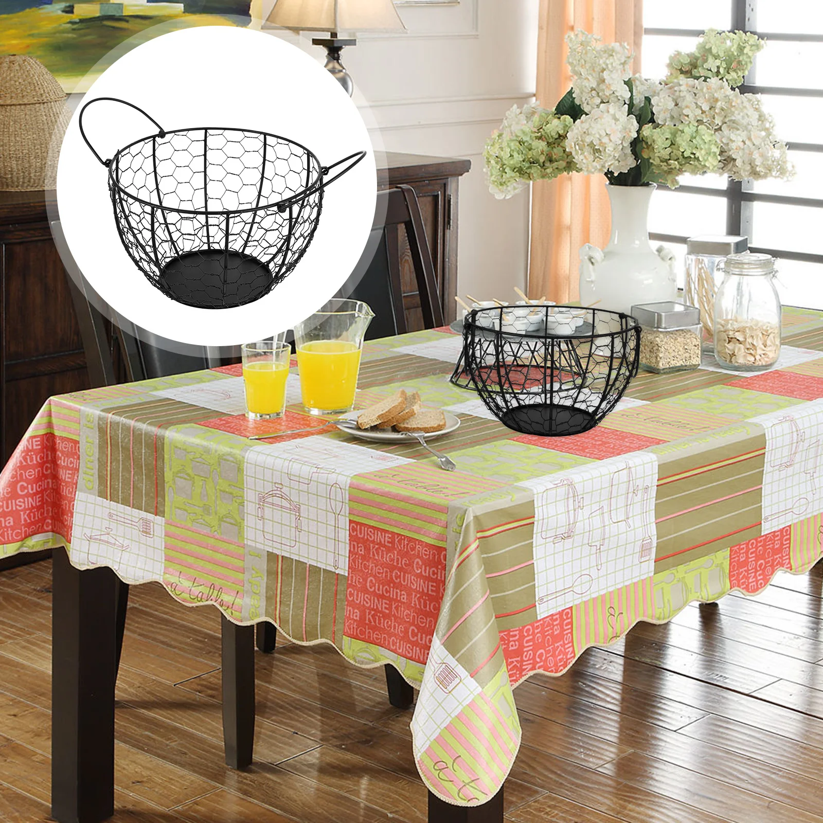 1Pcs Vintage Iron Egg Fruit Basket Large Capacity Rustic Multipurpose Storage Organizer Household Kitchen Iron Fruit Basket 
1Pcs Vintage Iron Egg Fruit Basket Large Capacity Rustic Multipurpose Storage Organizer Household Kitchen Iron Fruit Basket