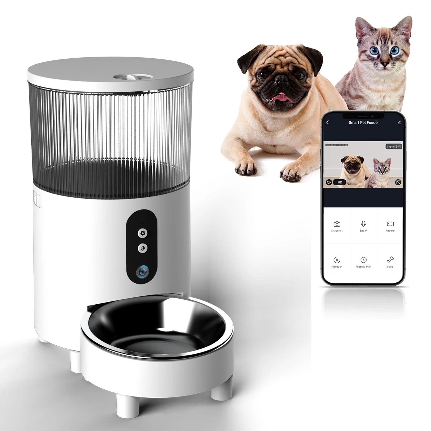 OEM 3L Automatic Timed Pet Feeder Wifi Cat Dispenser With Camera Smart Feeder Pet With App for Dogs and Cats
OEM 3L Automatic Timed Pet Feeder Wifi Cat Dispenser With Camera Smart Feeder Pet With App for Dogs and Cats