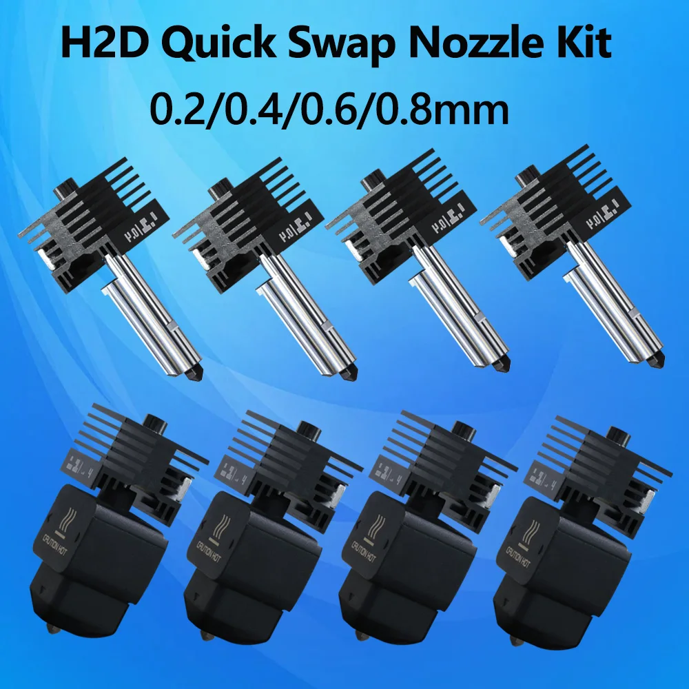 Nozzle Replaceabl Hotend For Bambu Lab H2D Hotend Hardened steel 0.2/0.4/0.6/0.8mm Hotend For H2D Laser For Bambu H2D Parts
Nozzle Replaceabl Hotend For Bambu Lab H2D Hotend Hardened steel 0.2/0.4/0.6/0.8mm Hotend For H2D Laser For Bambu H2D Parts